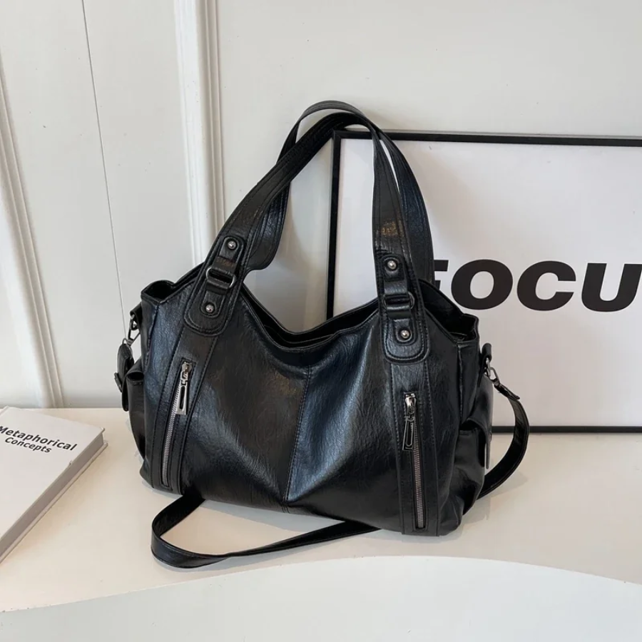 UMA - DUAL ZIPPER LARGE CAPACITY SHOULDER BAG