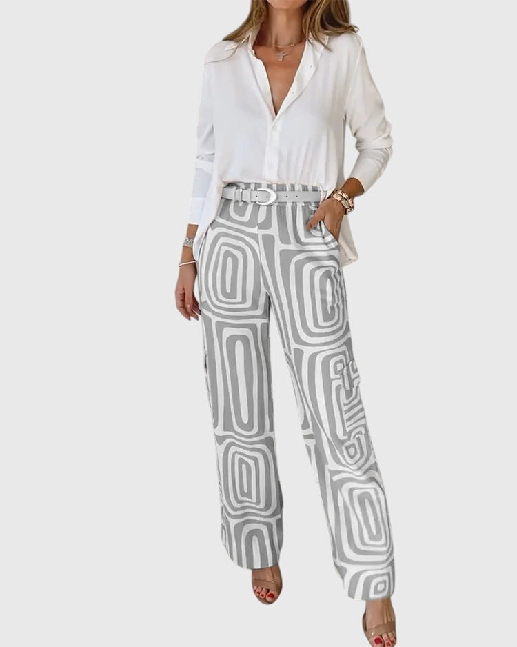 June | Stylish Pants + Free Blouse & Belt