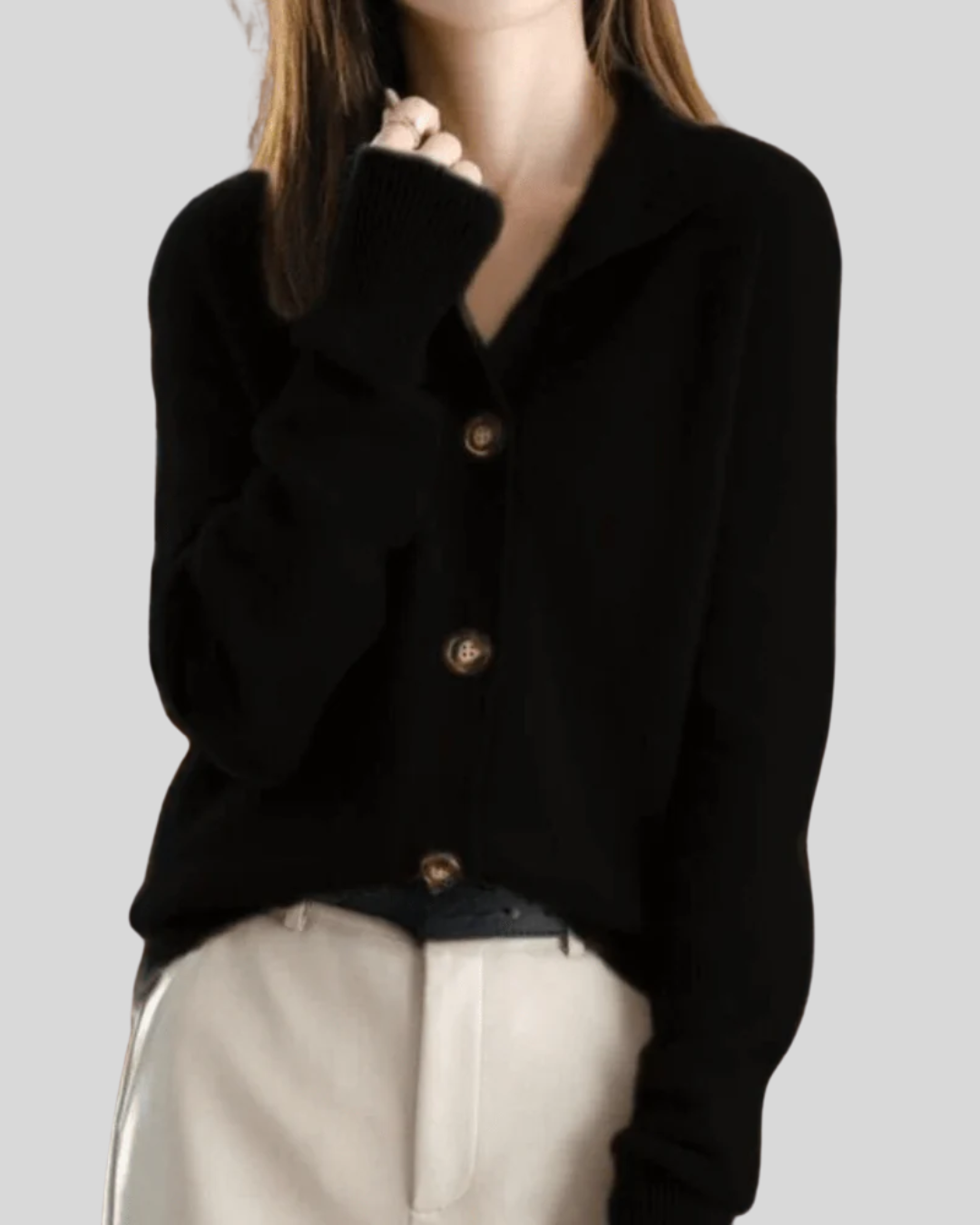 June | Claire | Retro-Style Cashmere Cardigan