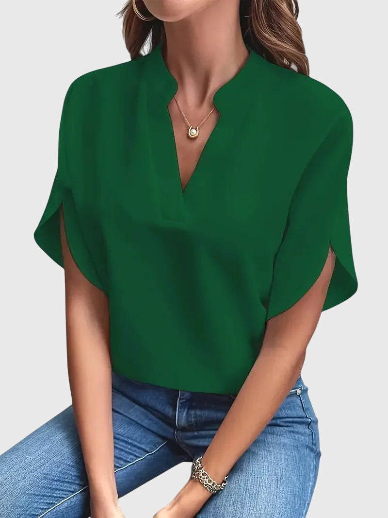 June | Soft and Elegant V-Neck Shirt