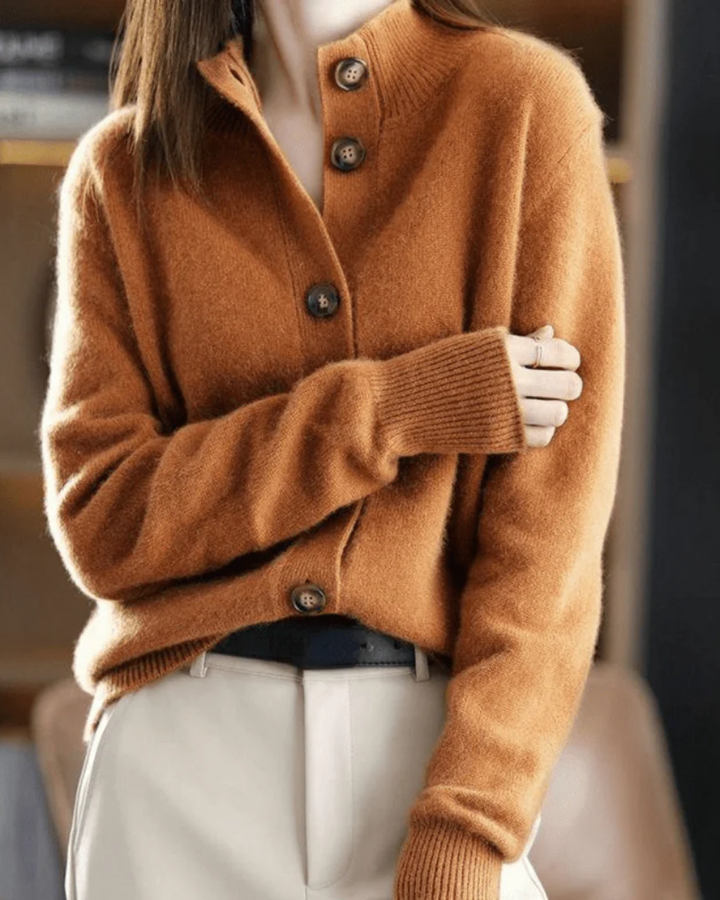 June | Claire | Retro-Style Cashmere Cardigan
