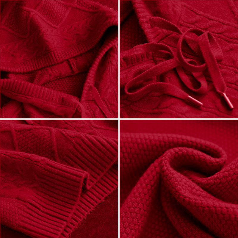 June | Emily | Cable Knit Hoodie Sweater